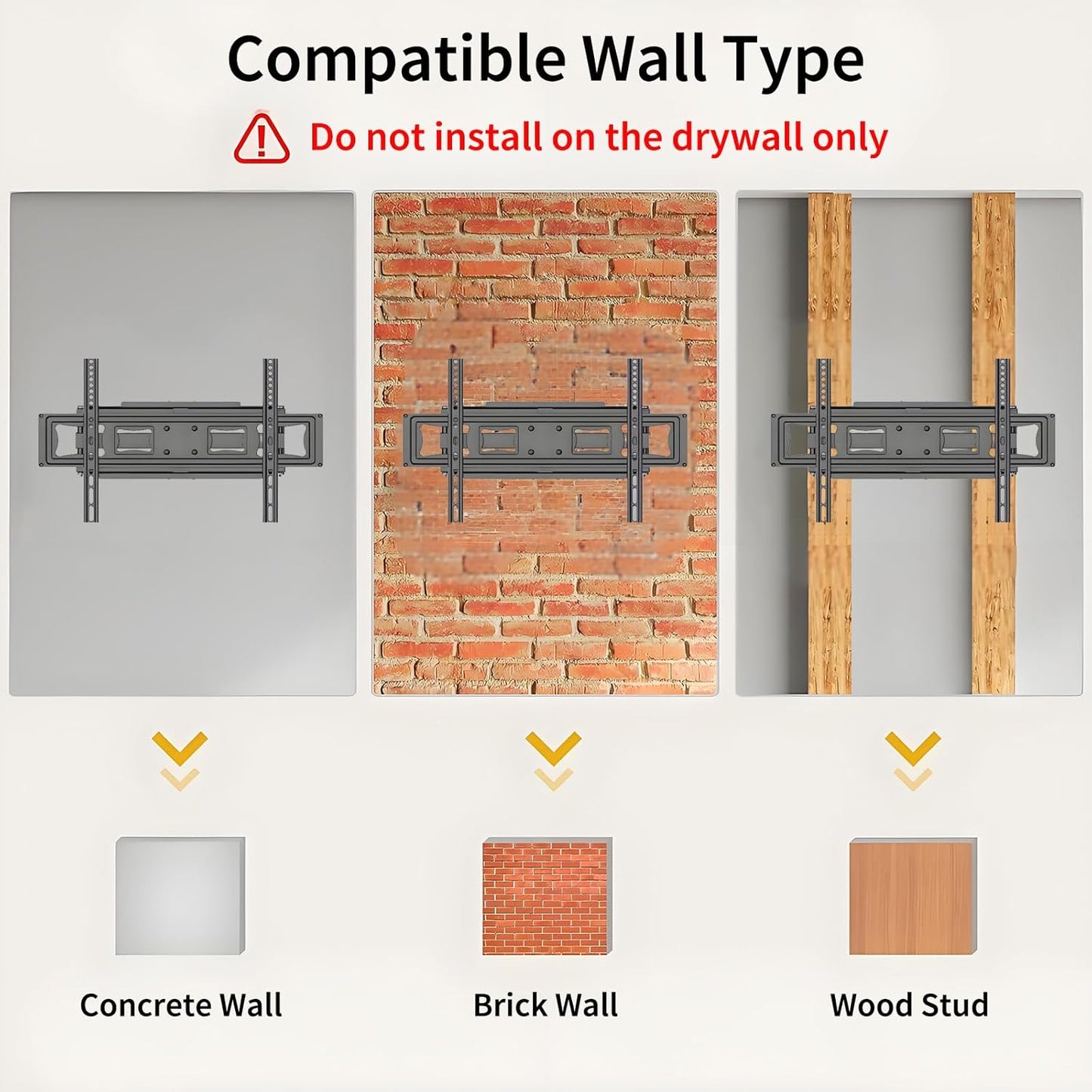 Full Motion TV Wall Mount for 37-80" TVs, Cold-Rolled Steel, VESA 200x200 to 600x400mm, Swivel 120° & Tilt, Supports Up to 99lbs, Durable & Easy Installation