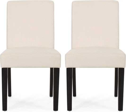 Christopher Knight Home Sidney Contemporary Upholstered Dining Chair (Set of 2), Beige + Espresso