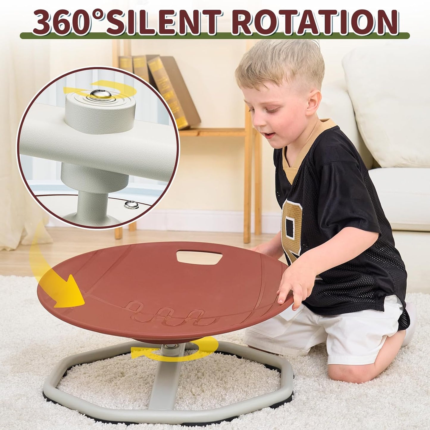 KidBloom Spinning Chair for Autistic Kids, Football Sensory Toys for Kids with Autism, Upgrade Handle Autism & ADHD Sensory Chair