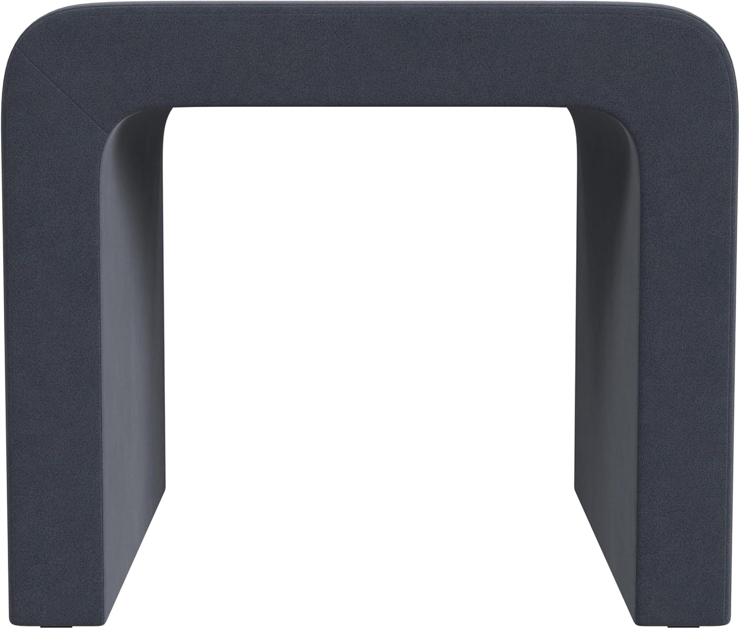 HomePop Modern Arch Velvet Ottoman Home Décor|Ottoman for Living Room & Bedroom - Steel Blue Velvet