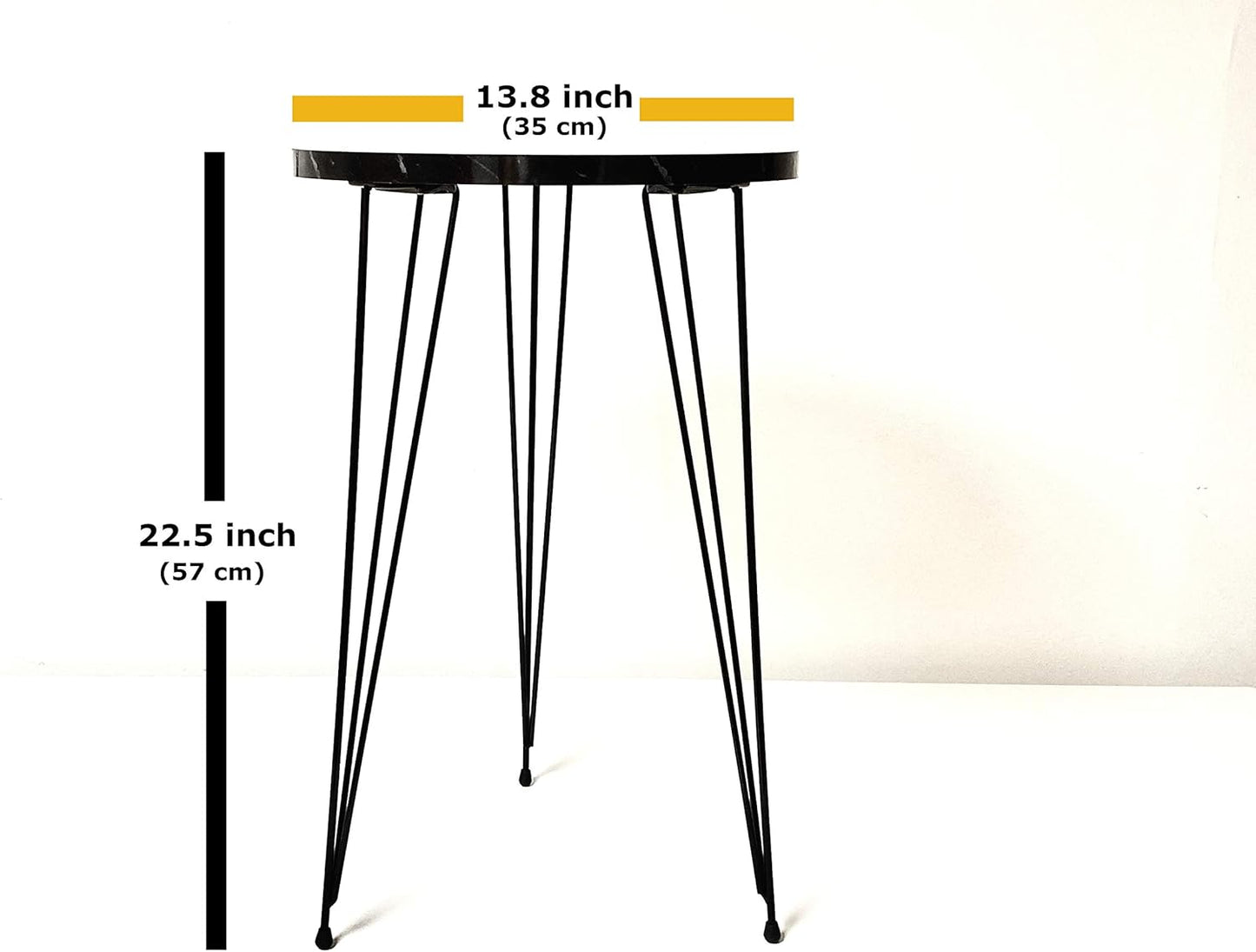PAK HOME - Set of 2 End Table - High Gloss Grey Wood Round Sofa Side Coffee Tables for Small Spaces, Nightstand Bedside Table with Metal Silver Legs for Small Spaces