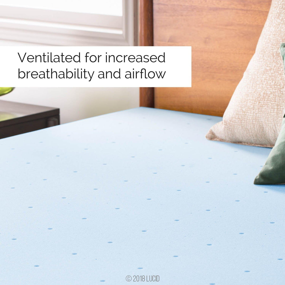 Lucid 2 Inch Mattress Topper - California King Size - Cooling Gel Infused Memory Foam - Plush Feel Pressure Relieving Bed Topper - Mattress Pad – Ventilated Breathable Design – CertiPur Certified