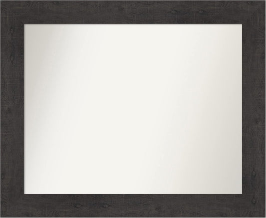 Amanti Art White Bathroom Mirror for Over Sink, 28x34 Ridge White Rectangle Vanity Mirror, Large Traditional Frame, Hangs Horizonally and Vertically, Bathroom Wall Decor, Non-Beveled Edge from WI, USA