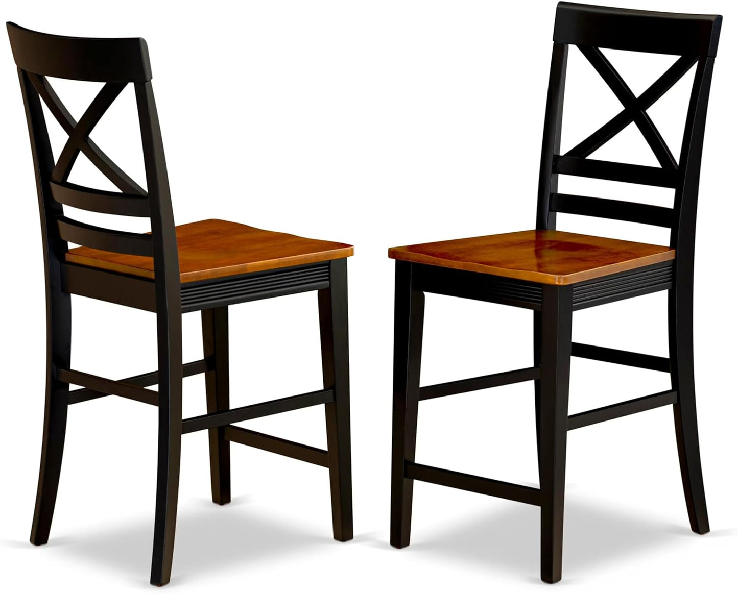 East West Furniture PLQU7-BCH-W 7 Piece Dining Set Consist of an Oval Dining Room Table with Butterfly Leaf and 6 Kitchen Chairs, 42x78 Inch, Black & Cherry