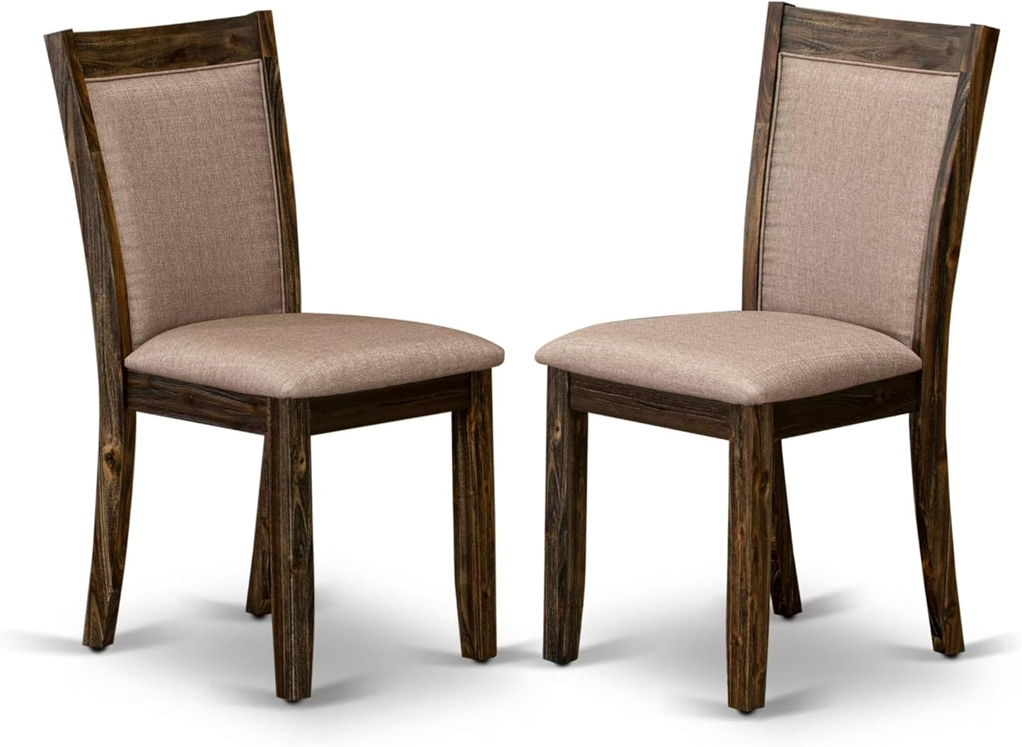 East West Furniture V727MZ716-5 5 Piece Dining Table Set for 4 Includes a Rectangle Kitchen Table with V-Legs and 4 Dark Khaki Linen Fabric Parson Dining Chairs, 40x72 Inch, Multi-Color