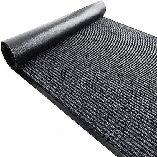 TANYOYO3' X 6' Commercial Grade Door Floor Mat Brush Step Entrance Mat Vinyl Backed Utility Doormat Heavy Duty Floor Rugs Commercial Outdoor Carpet Indoor Entrance Mat，Grey