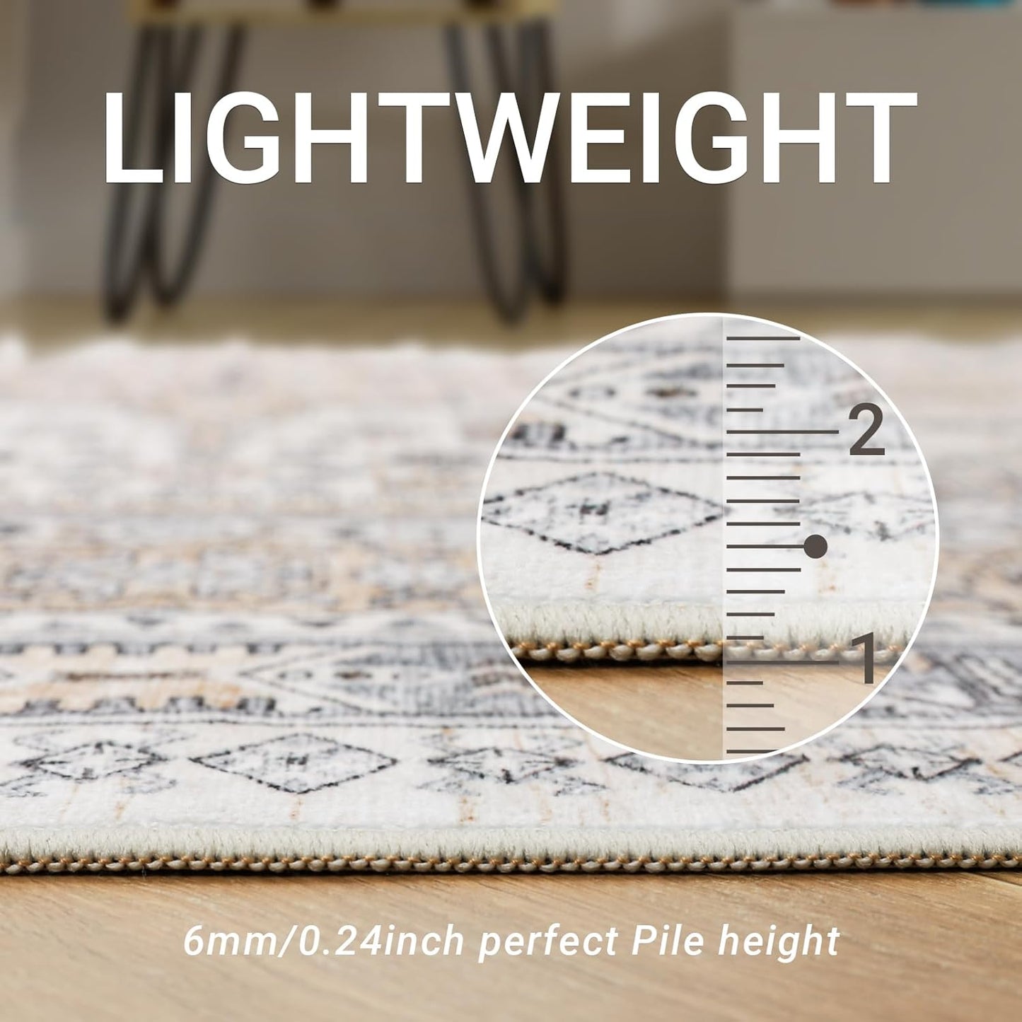 zesthome Washable Runner Rug 2.5x16 - Stain Resistant Entryway Rug,Ultra-Thin Kitchen Rugs, Anti Slip Backing Runner Rugs for Entrance Laundry Room Indoor Hallway (Beige,2.5'x16')