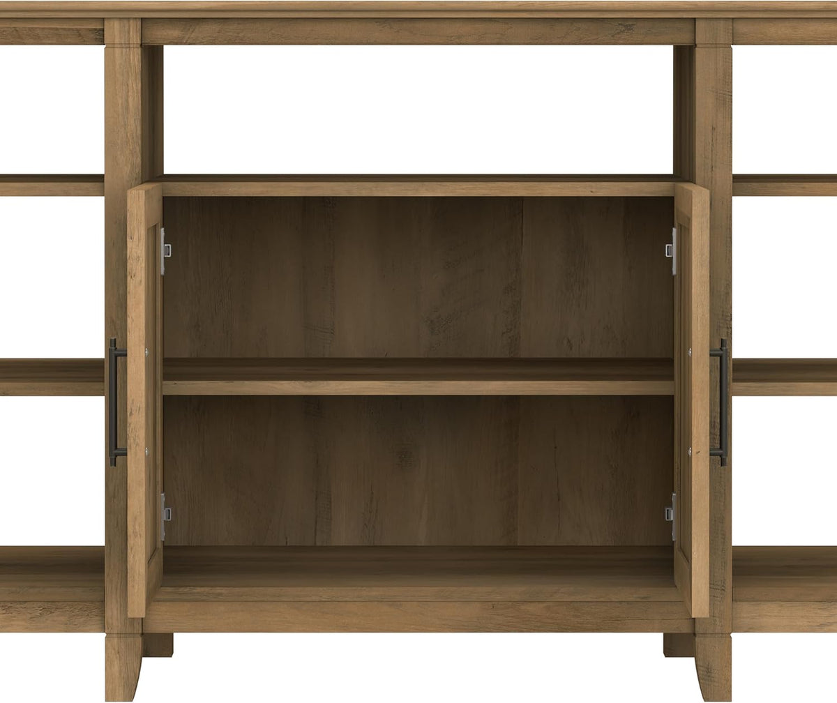 Bush Furniture Key West Tall TV Stand for 65 Inch TV in Reclaimed Pine, Farmhouse Entertainment Center with Storage