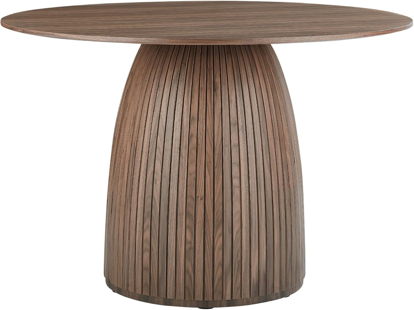 Modern Wooden Mushroom-Shape Round Dining Table, Home Kitchen Furniture Diningtable Natural Wood Grain Variation Tabletop and Circular Leg for Living Space