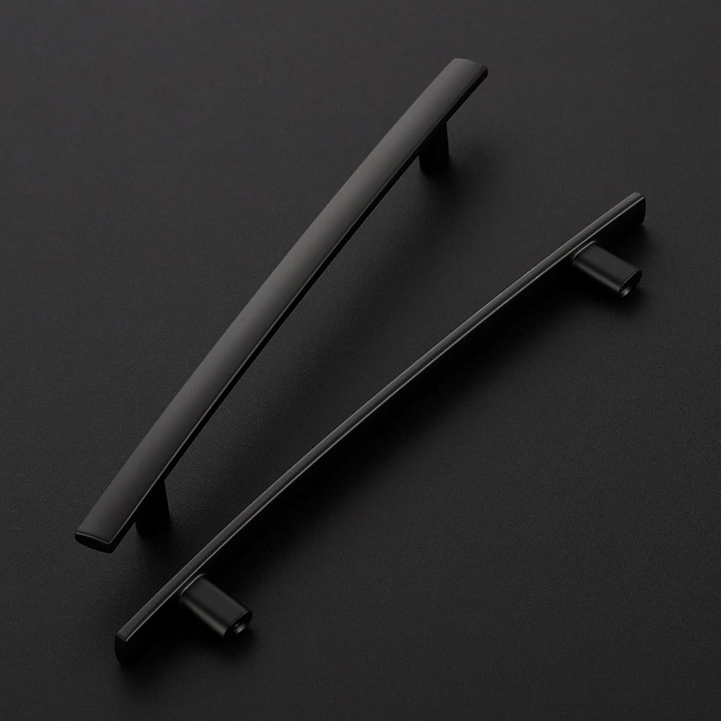 30 Pack Cabinet Handles 6.25" Hole Center - Curved Cabinet Pulls Black Drawer Pulls for Kitchen Cupboard Solid Hardware for Dresser Drawer Arch Hardware