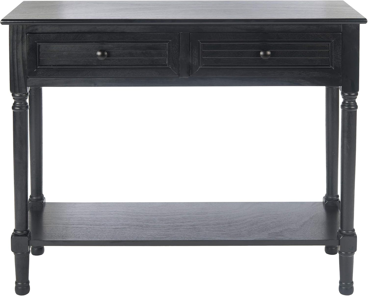 SAFAVIEH Home Collection Tate Black 2-Drawer Bottom Shelf Console Table CNS5720B