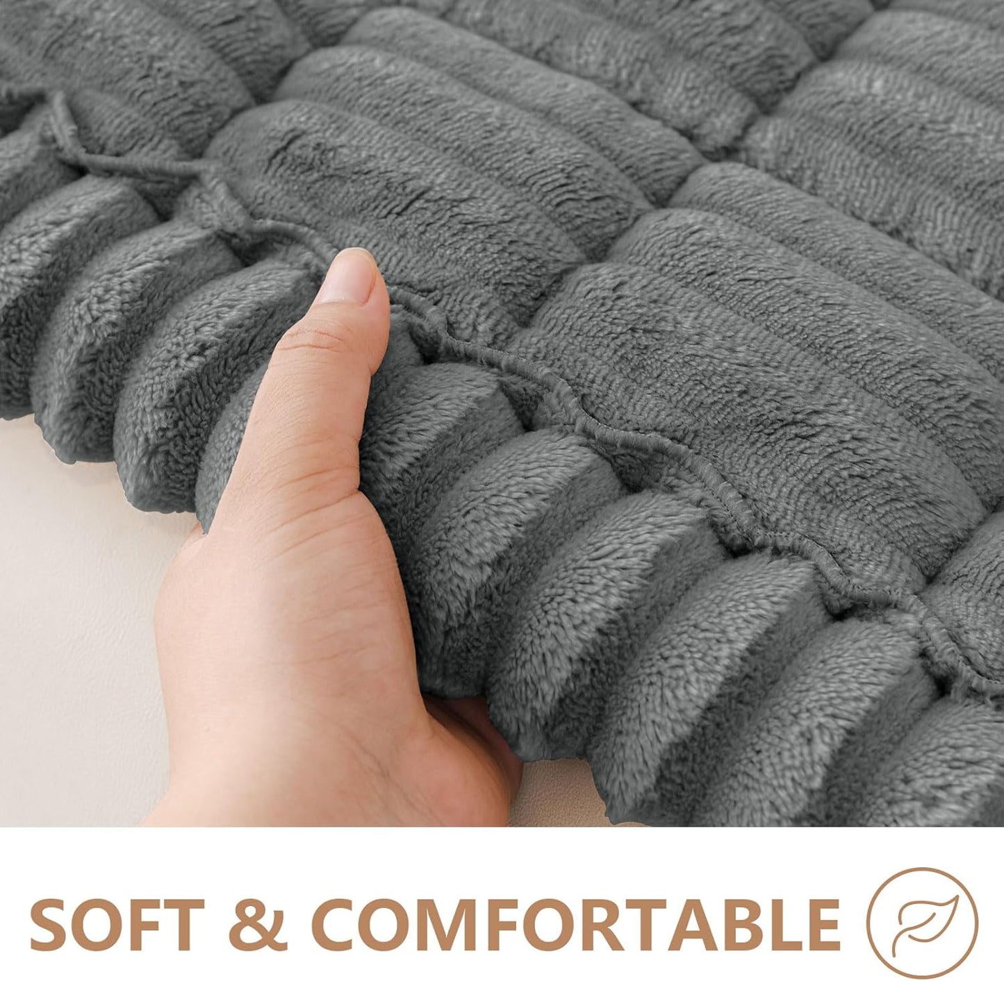 Smiry Couch Cover for Dogs Washable, Non Slip Fuzzy Pet Couch Covers for 3 Cushion Sofa Pet Friendly, Thick Soft Sofa Slipcovers Cushion Protector (Dark Grey, 27.6" x 82.7")