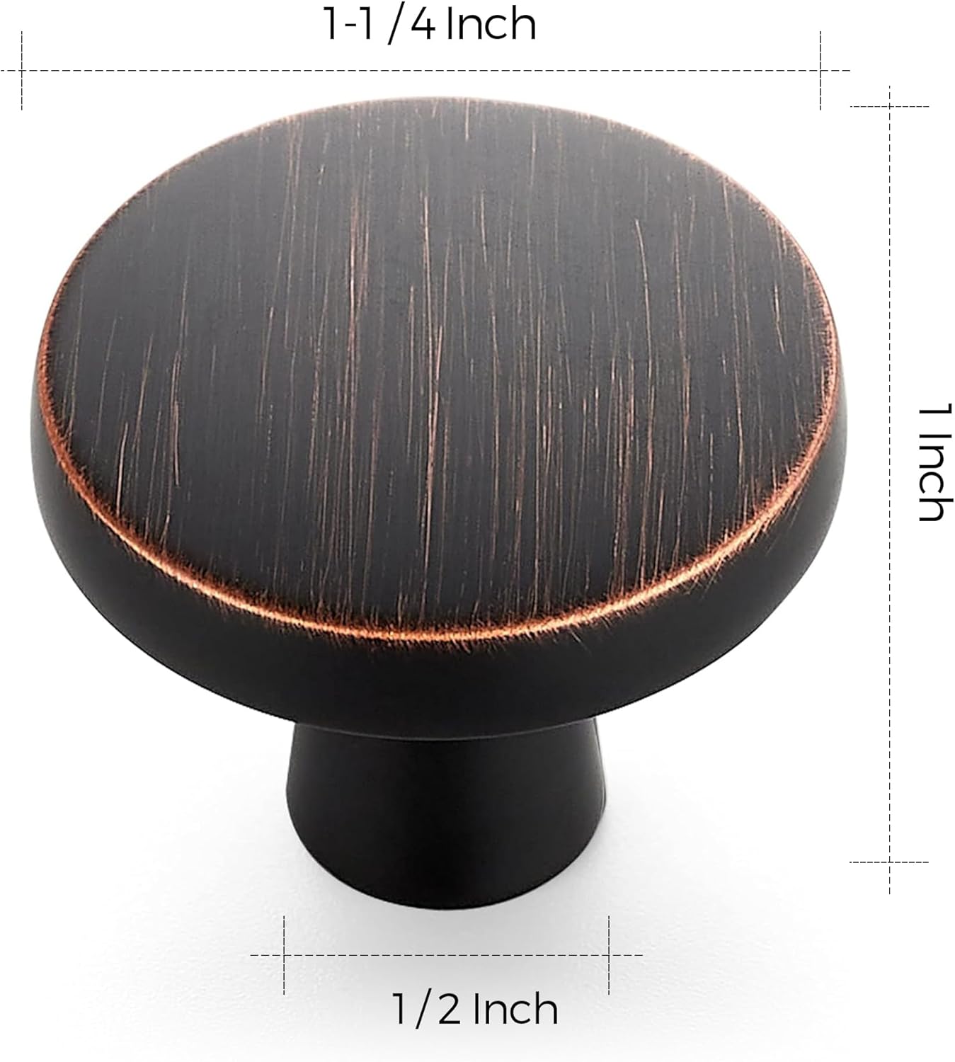 Ravinte 25 Pack Drawer Pulls 1-1/4 Inch Kitchen Cabinet Knobs Solid Round Dresser Drawer Knobs Oil-Rubbed Bronze Dresser Knobs Drawer Knobs Simple Cabinet Hardware for Cupboard Drawer Pulls