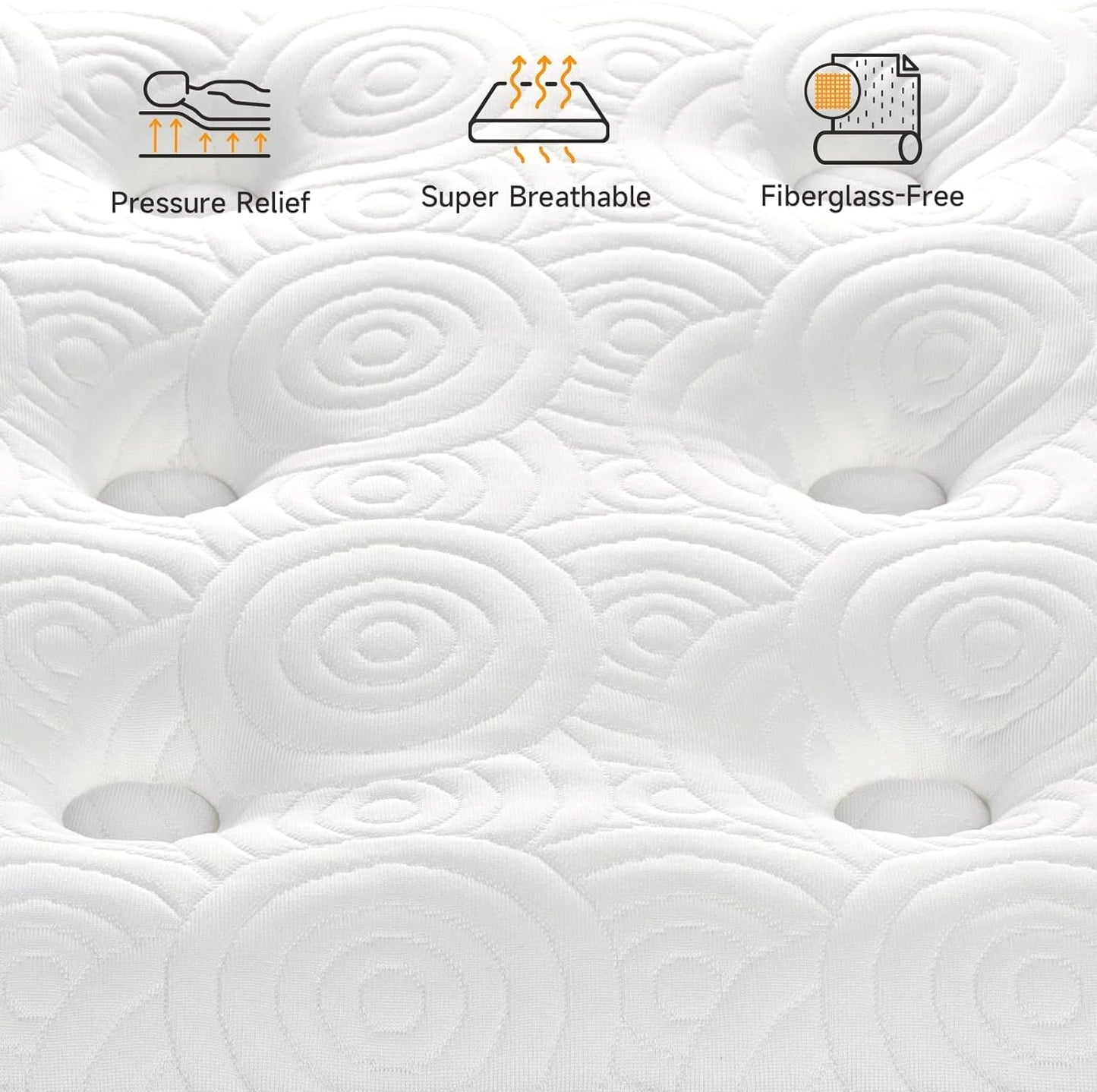 Vesgantti Full Size Mattress, 10 Inch Hybrid Full Mattress in a Box, Pillow Top Double Bed Mattresses, Foam and Pocket Coils Innerspring Mattresses, Pressure Relief, Medium Firm Plush Feel