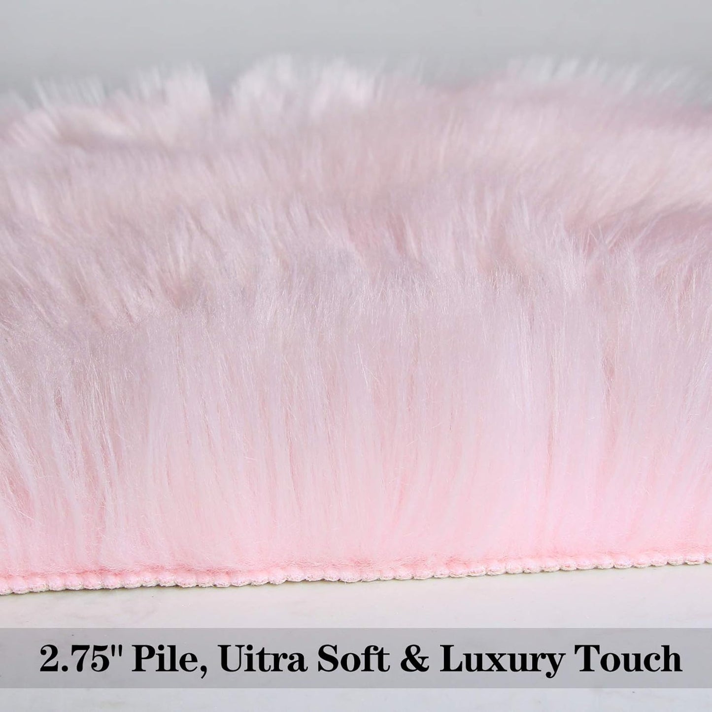 duduta Pink Faux Sheepskin Rugs 2x3 ft, Faux Fur Chair Seat Covers Fluffy Shag Throw Rugs Machine Washable