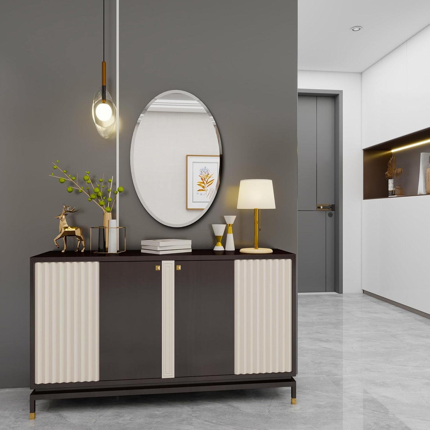 Oval Bathroom Mirror, 20X30 inch Oval Frameless Mirror, Frameless Mirrors for Bathroom,Beveled Bathroom Mirror.