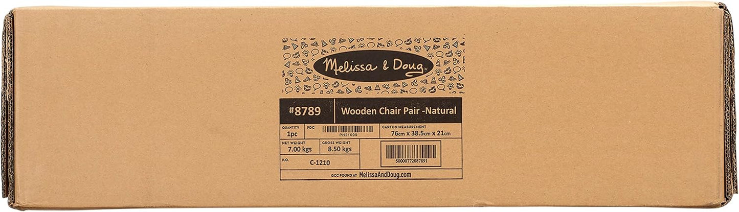 Melissa & Doug Wooden Chairs, Set of 2 - Blonde Furniture for Playroom