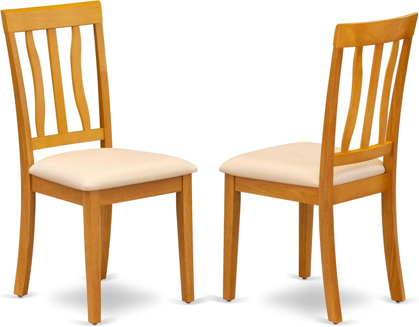 East West Furniture VAAN5-OAK-C 5 Piece Dining Table Set for 4 Includes an Oval Kitchen Table with Butterfly Leaf and 4 Linen Fabric Kitchen Dining Chairs, 40x76 Inch, Oak