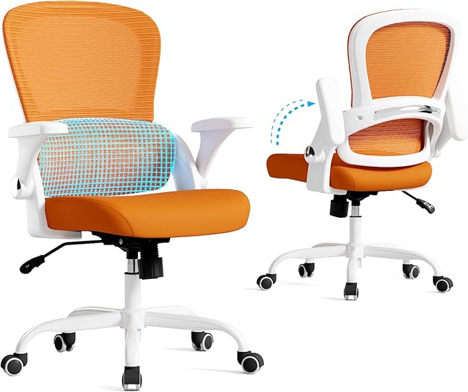 TRALT Office Chair - Ergonomic Office Chair with Back Support, Home Office Desk Chairs, 330lbs Wide Seat Big and Tall Office Chairs, Comfy Desk Chair for Work, Study, Office, Gaming (Orange)