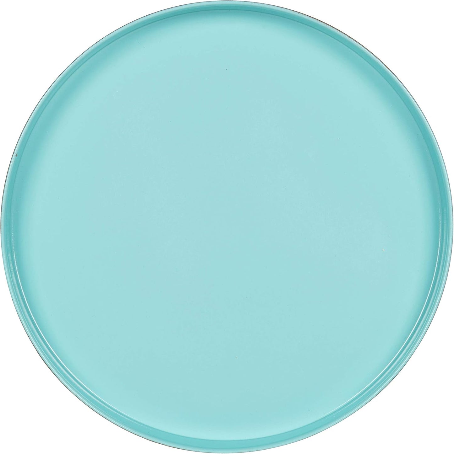 Kate and Laurel Celia Round Foldable Tray Accent Table, 14" x 14" x 25.75", Light Teal and Gold, Modern Minimalist Design and Magnetic Tabletop