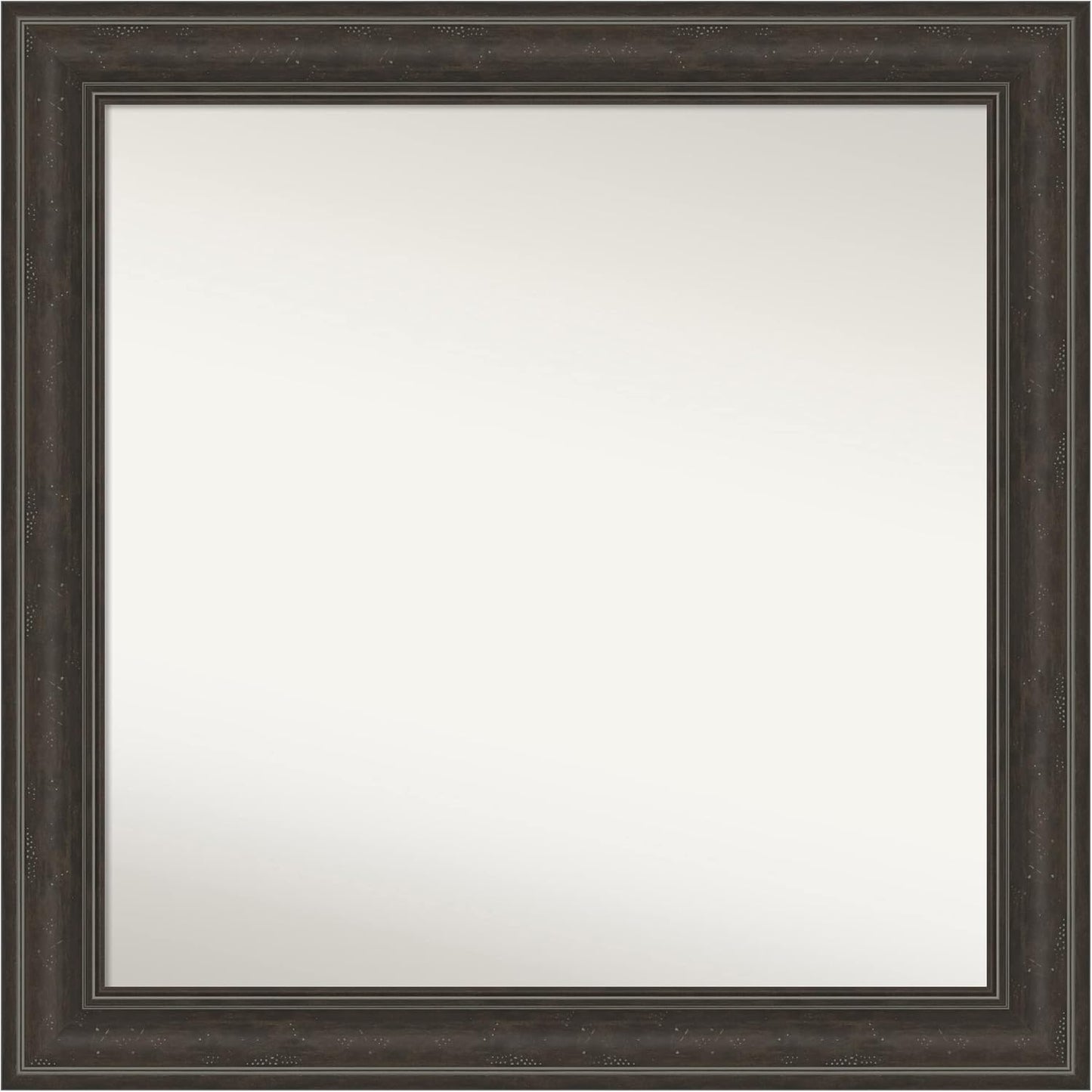 Amanti Art Brown Bathroom Mirror for Over Sink, 32x32 Shipwreck Greywash Square Vanity Mirror, Large Traditional Frame, Hangs Horizonally and Vertically, Bathroom Wall Decor, Non-Beveled Edge