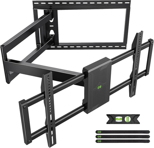 USX Mount Long Arm TV Wall Mount for Most 42-90 inch Television 40 Inch Extension Full Motion TV Mount，Wall Mount Bracket with 90°Swivel Up to 150lbs Fits 16” 18” 20” 24” Stud VESA 800x400mm