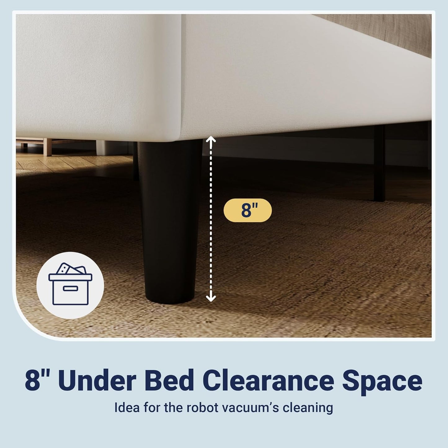 Allewie Full Size Platform Bed Frame with Velvet Upholstered Wingback Headboard, No Box Spring Needed, Under Bed Storage Space, Strong Wooden Slats, Modern Mattress Foundation, Easy Assembly, White