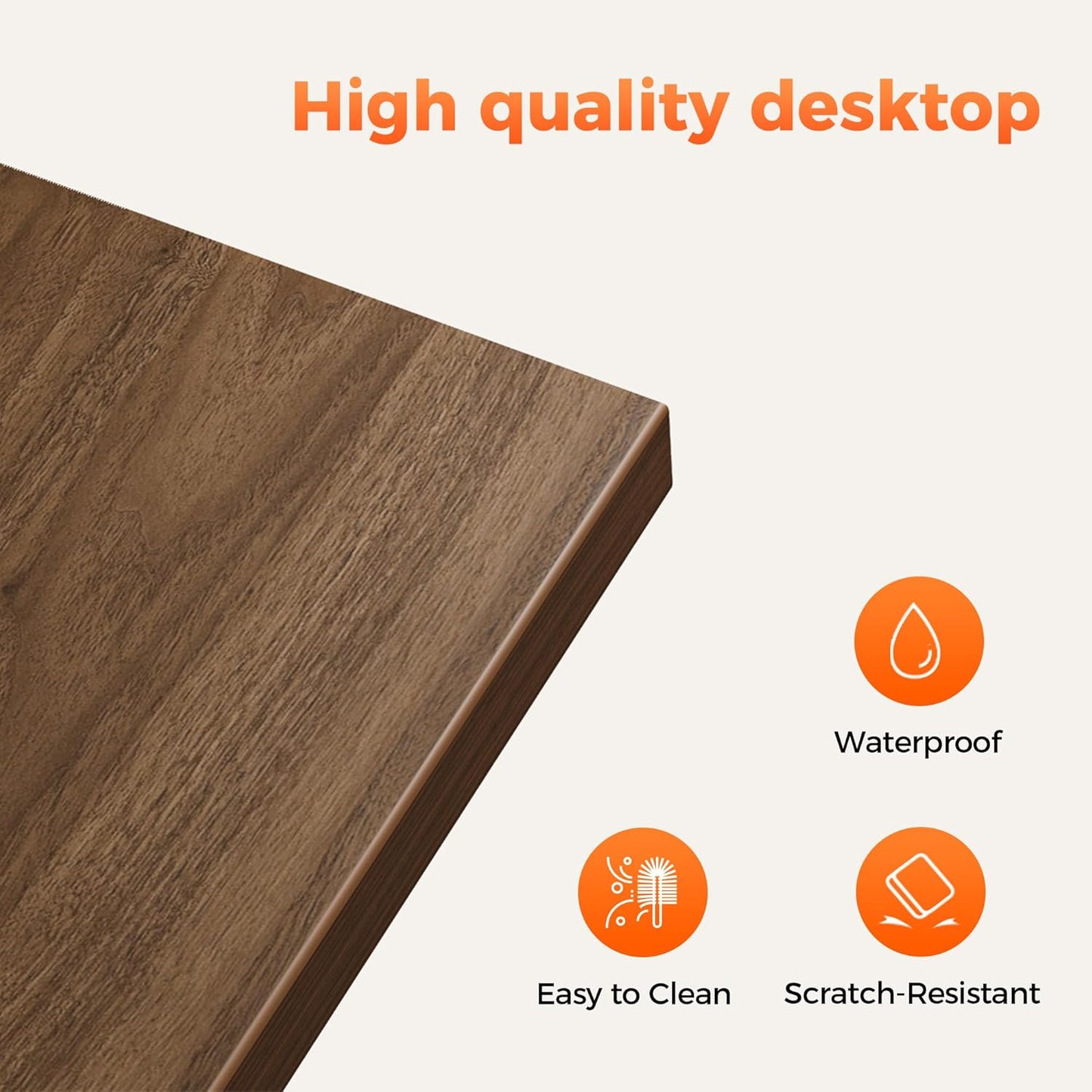 Rolling Computer Desk with Wheels, Gaming Desk for Small Spaces, Modern Simple Style Table for Home Office, Study Writing Table (Caster, Walnut, 48 inch)