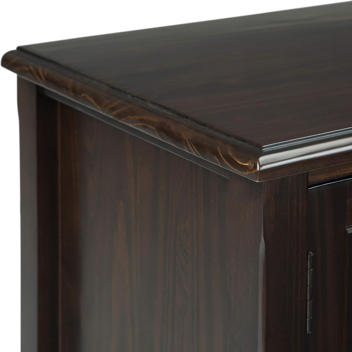 SIMPLIHOME Burlington SOLID WOOD 72 inch Wide Transitional TV Media Stand in Mahogany Brown For TVs up to 80 inches for the Living Room and Entertainment Center