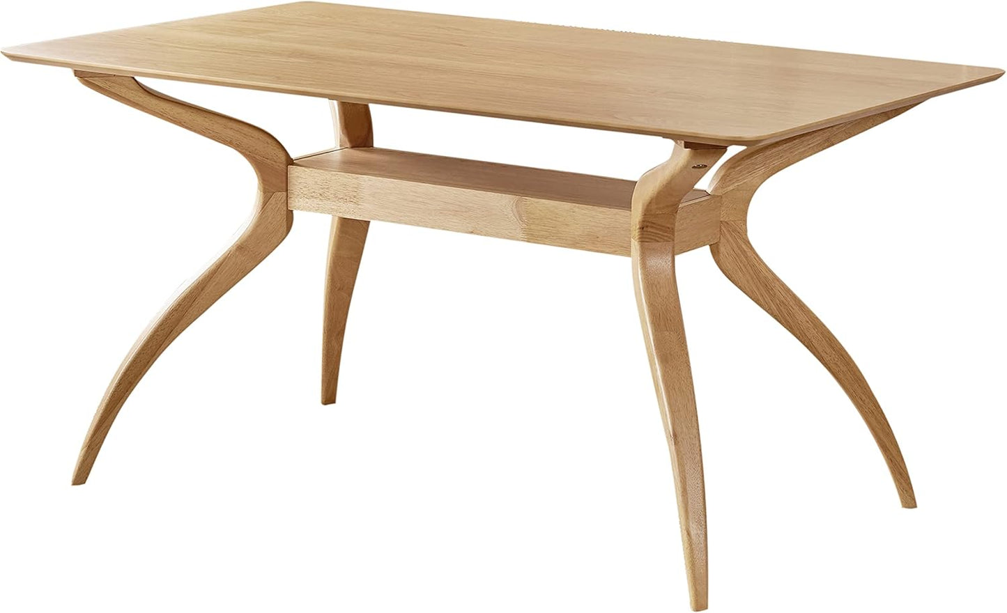 Christopher Knight Home Idalia Curved Leg Rectangular Dining Set, 5-Pcs Set, Natural Oak / Green Tea
