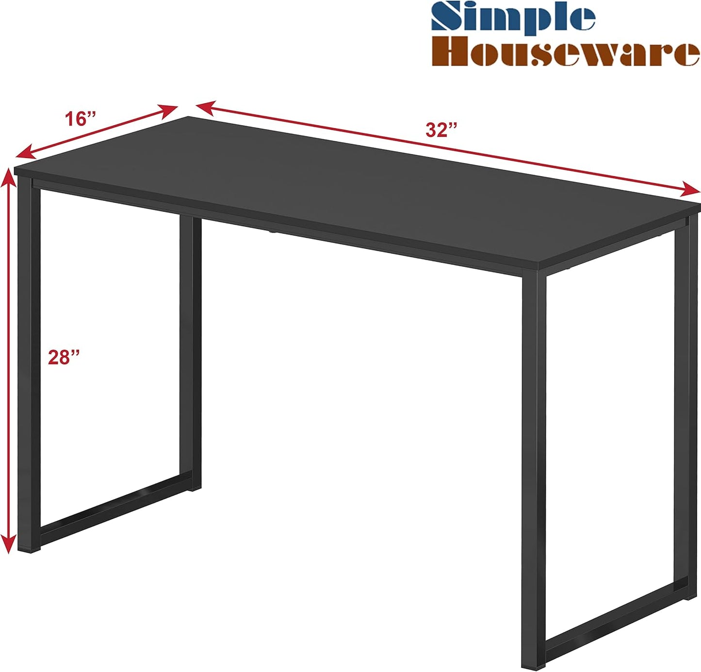 SHW Mission 32-Inch Home Office Computer Desk, Black
