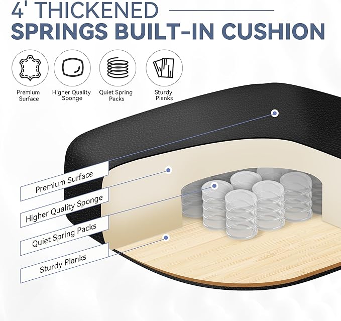 Office Chair, Big and Tall Office Desk Chair, Reclining Office Chair with Footrest Home Office Desk Chairs, High Back Ergonomic with Lumbar Support, Executive Leather
