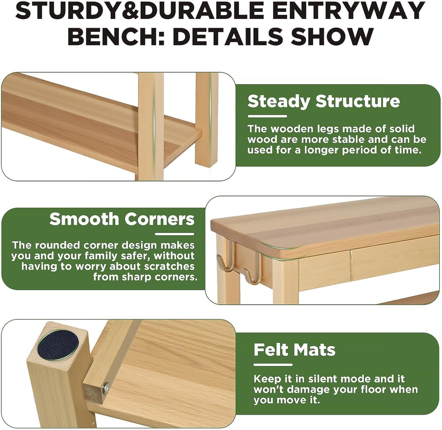 Wood Shoe Bench Entryway with Drawer: 2-Tiers Wooden Storage Shoe Rack with Bench Seat, Compact Mid-Century Modern Design for Entryway, Hallway,Closet,Front Door Entrance,Foyer Natural 39.3"