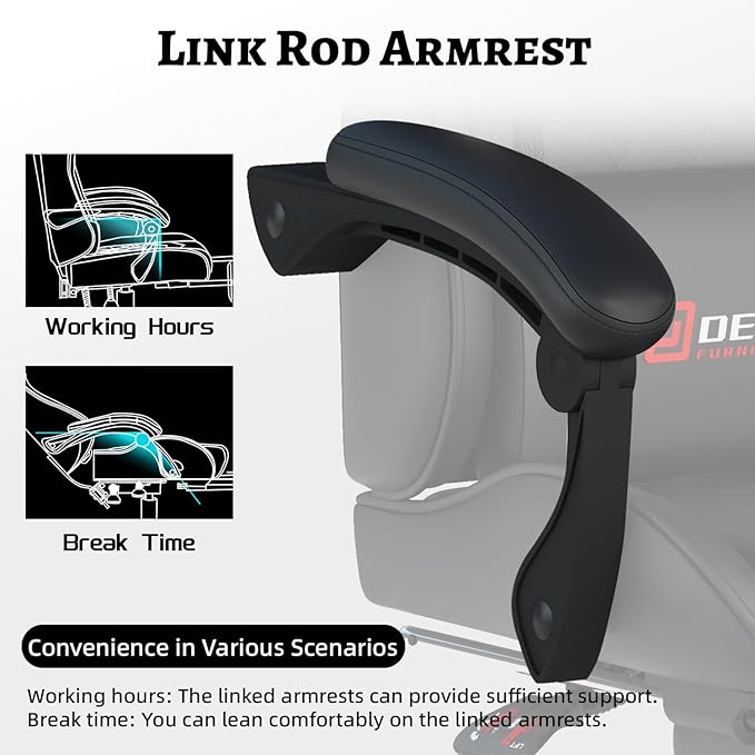 Ergonomic Gaming Chair with Footrest and Lumbar Massage, Racing Office Chair, High Back Computer Desk Chair with Headrest Pillow for Adults, Video Game Chair for PC Gamer (1001-Black)