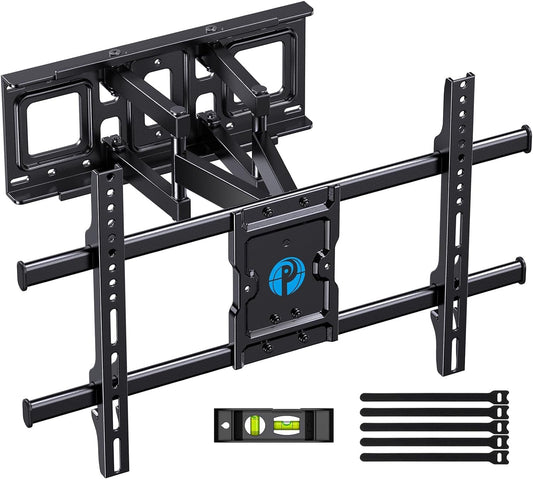 Pipishell Full Motion TV Wall Mount for Most 37-75 Inch TVs up to 132lbs, Wall Mount TV Bracket Articulating Swivel Tilt Extension Leveling Max VESA 600x400mm Fits 12/16" Wood Stud, PILFK1