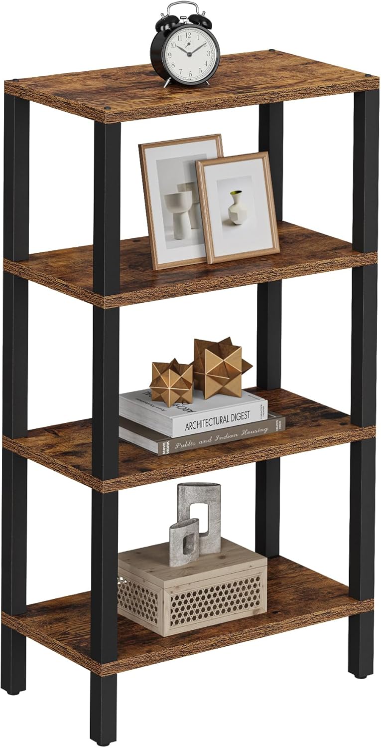 TUTOTAK Small Side Table, Narrow End Table, Skinny Sofa Table, Slim Nightstand, Couch Table, Living Room, Bed Room, Brown TB01BB078