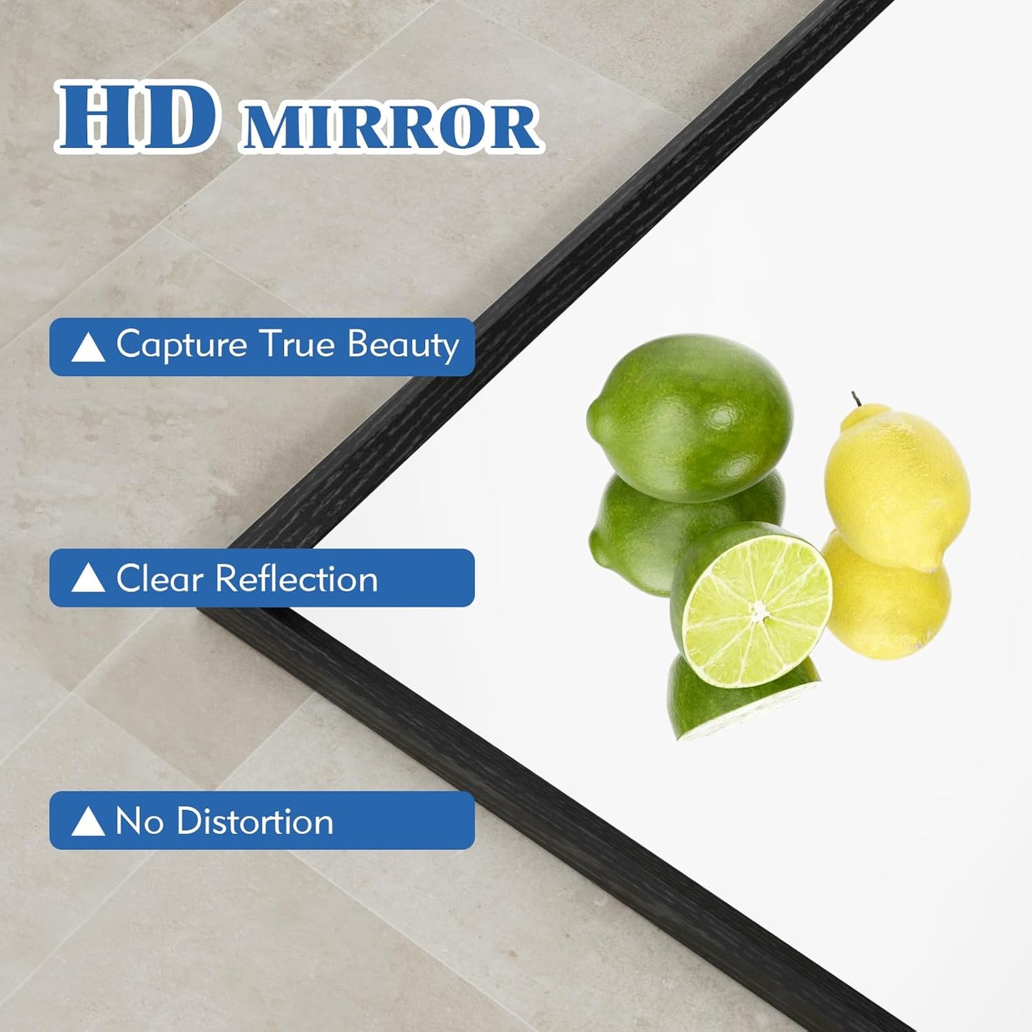 Bathroom Vanity Mirror 24x32 Inch, Matte Black Rectangle Bathroom Mirror, Anti-Rust, 4MM Tempered Glass, Wall-Mounted Mirror, Hangs Horizontally or Vertically for Bathroom & Bedroom