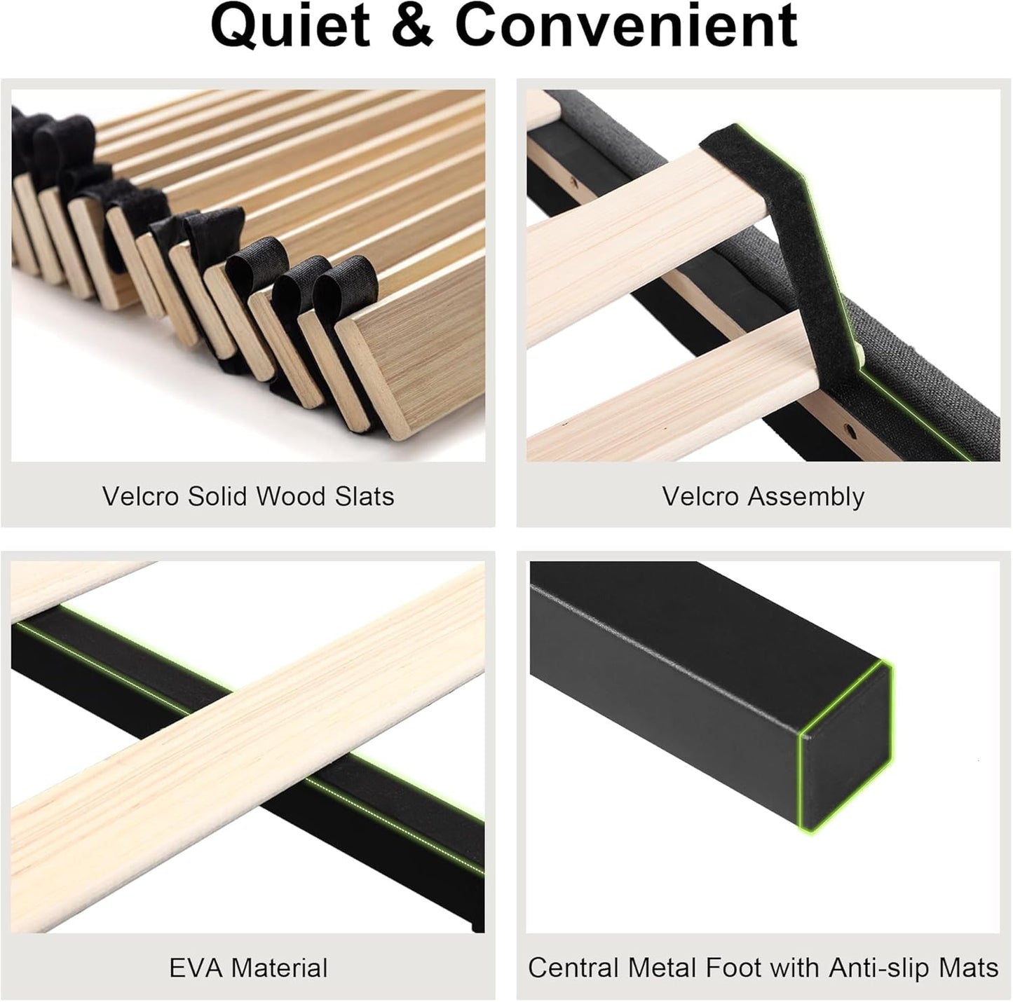 Feonase King Size Platform Bed Frame, Upholstered Bed with Button Tufted Headboard, Heavy Duty Wooden Slats & Thickened Feet, No Box Spring Needed, Noise-Free, Easy Assembly, Dark Grey