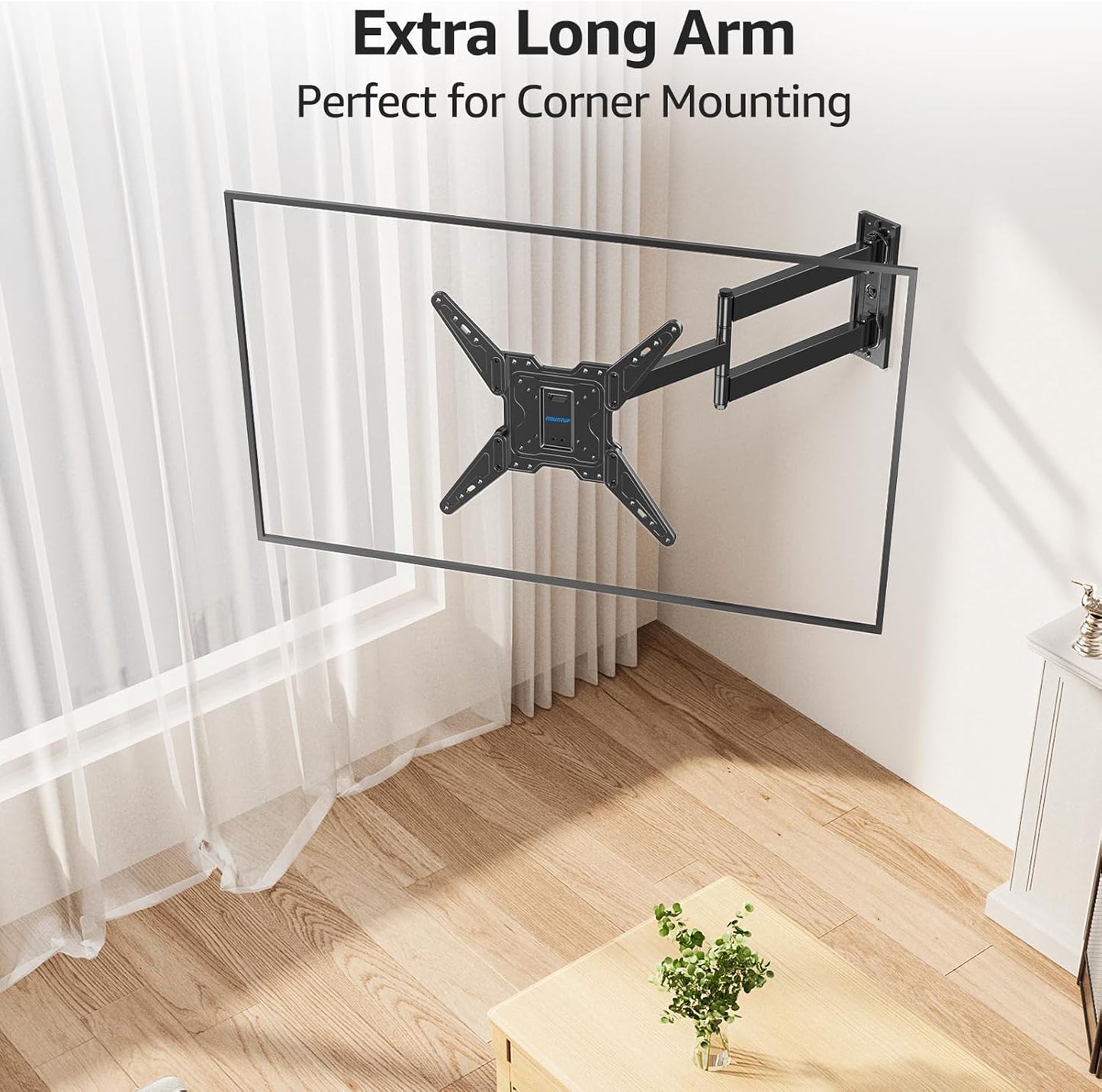 MOUNTUP Long Arm TV Wall Mount for Most 32-65 Inch TVs, Corner TV Mount Full Motion with 31.3” Long Extension, Swivel & Tilt Articulating Bracket, MAX VESA 400x400mm, Holds up to 99 lbs MU0075