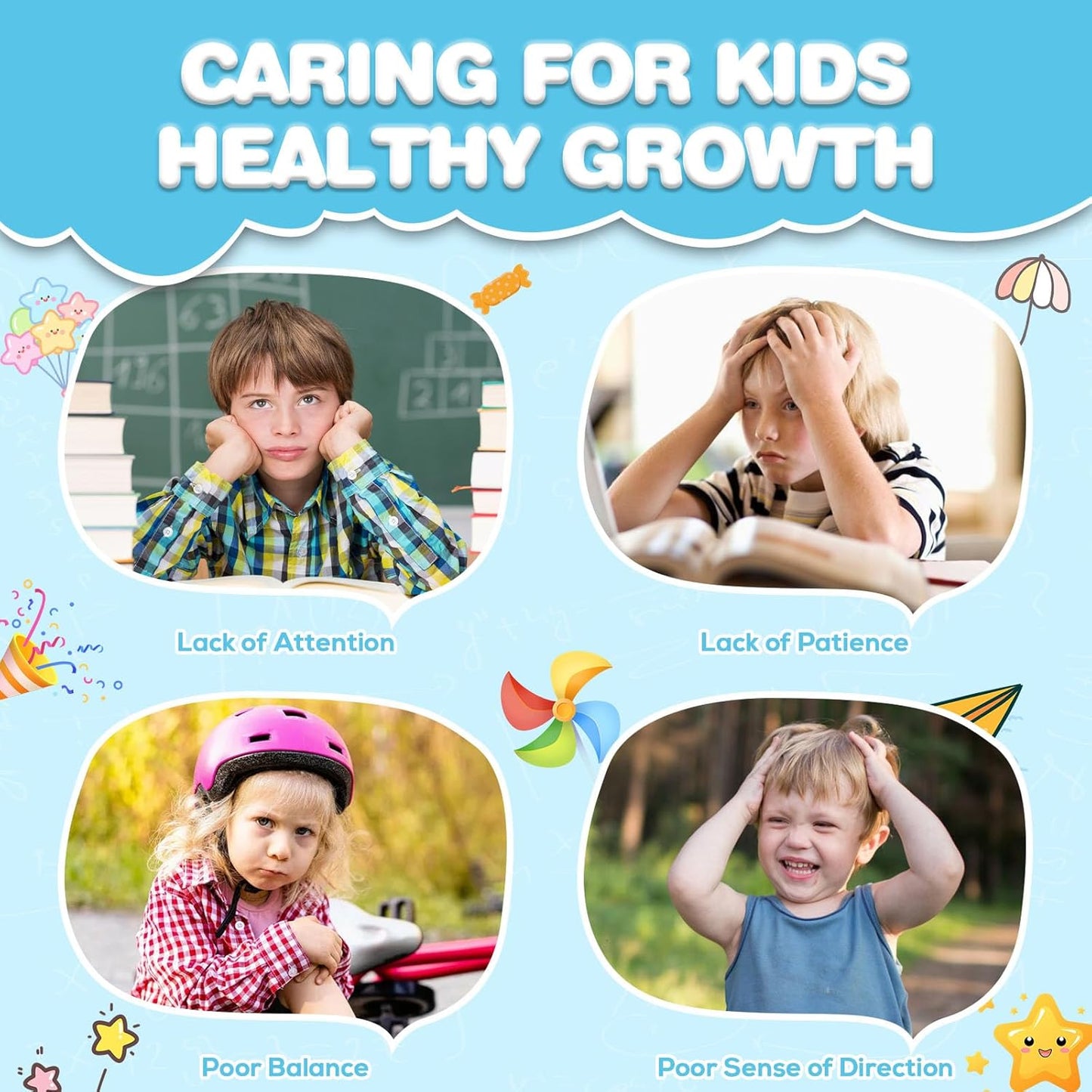 Spinning Chair for Autistic Kids - Safety Handle Sensory Chair for Autistic Children with Non-Slip Design, 3-12 Years Kids Swivel Chairs (Blue)