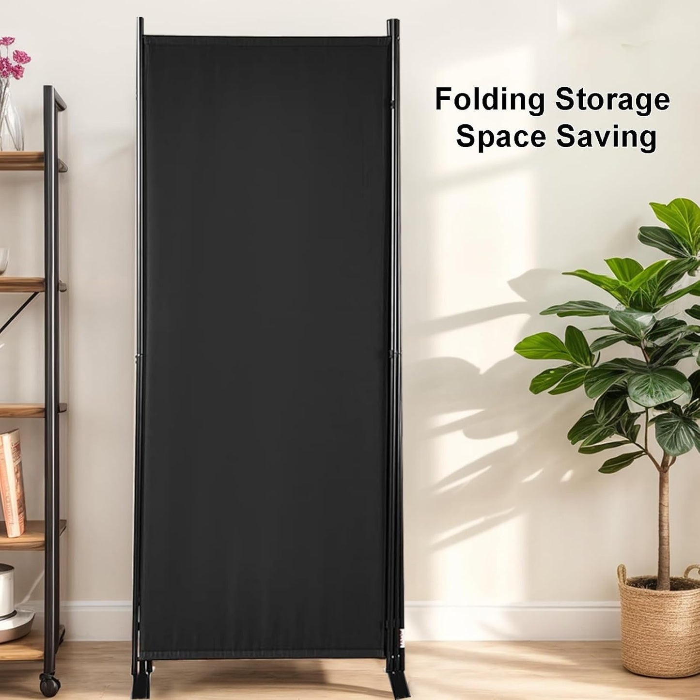 Room Divider 3-Panel Privacy Screen, Portable Screen Steel Frame with Hook&Loop for Home, Office, Classroom, Studio, Meeting (Grey