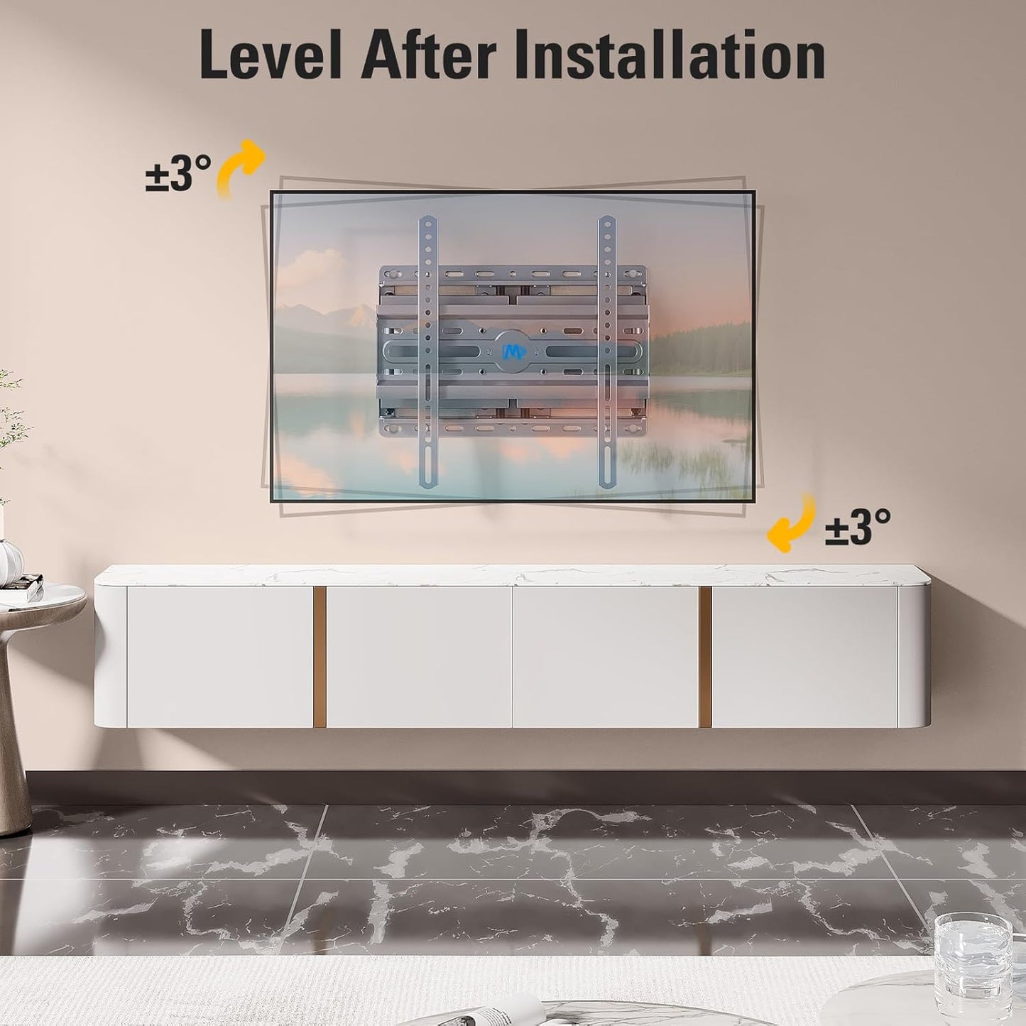 Mounting Dream TV Wall Mount for 32-65 Inch Television,Mount with Swivel and Tilt, Full Motion Bracket with Articulating Dual Arms, Fits 16inch Studs, Max VESA 400X400 mm, 99lbs, MD2581