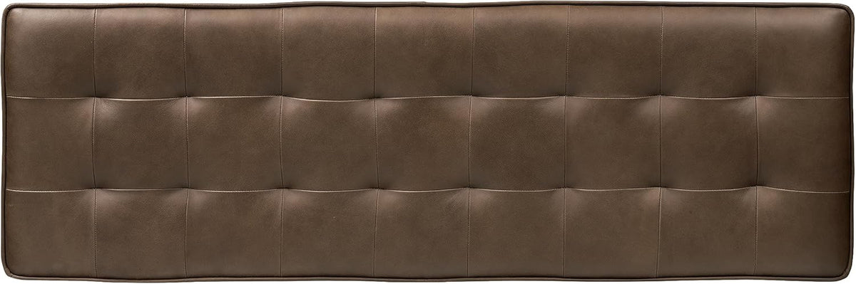 POLY & BARK Napa Luca Leather Bench in Cocoa Brown