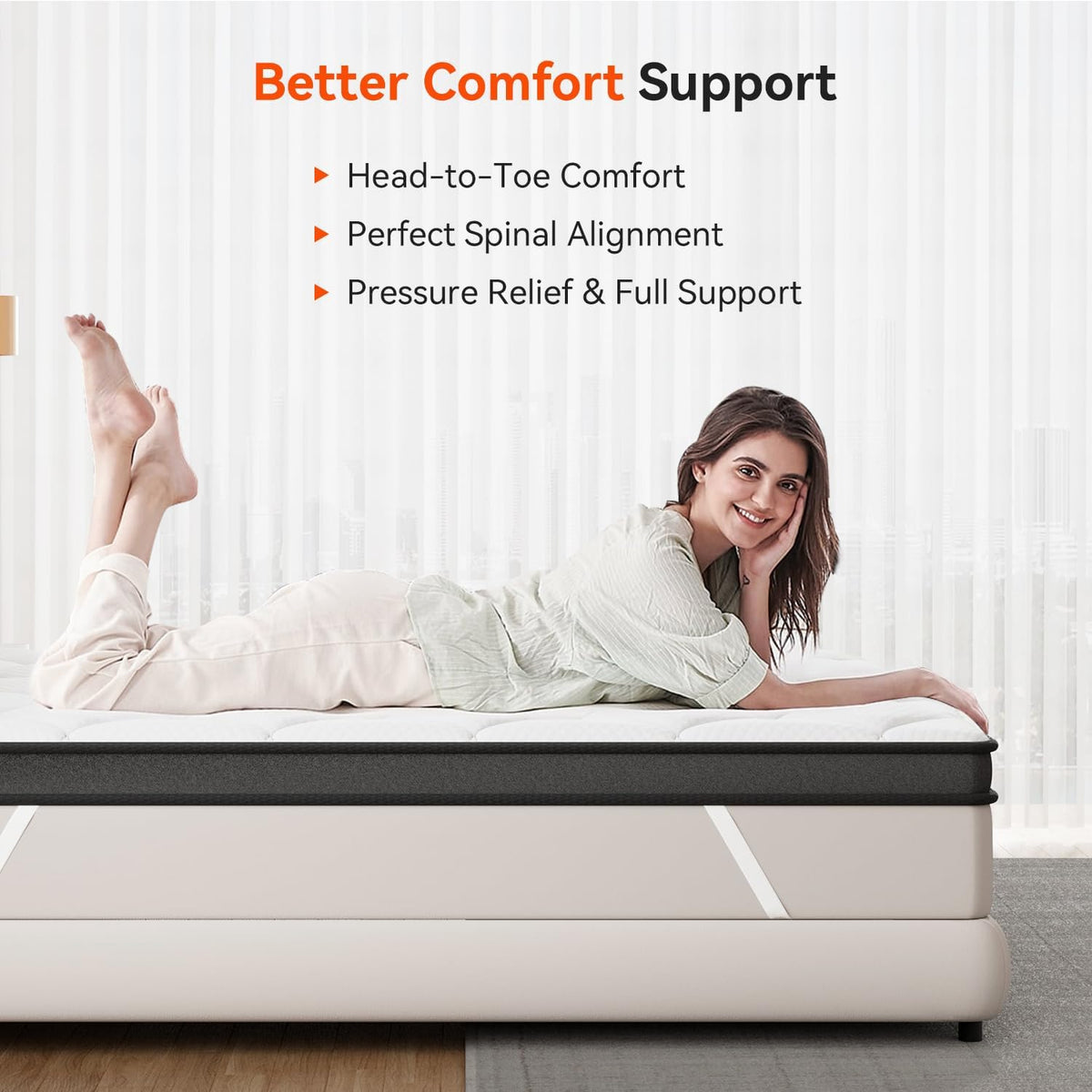 ELEMUSE 3 Inch Full Memory Foam Mattress Topper, High Density Gel Foam Bed Toppers with Cooling Pillowtop for Back Pain Relief, Medium Firm Mattress Pad for Comfort Body Support