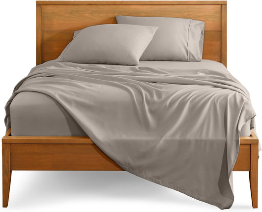 Bare Home California King Sheet Set - 1800 Ultra-Soft Microfiber Cal King Bed Sheets - Double Brushed - Deep Pockets - Easy Fit - 4 Piece Set - Bed Sheets (California King, Khaki)