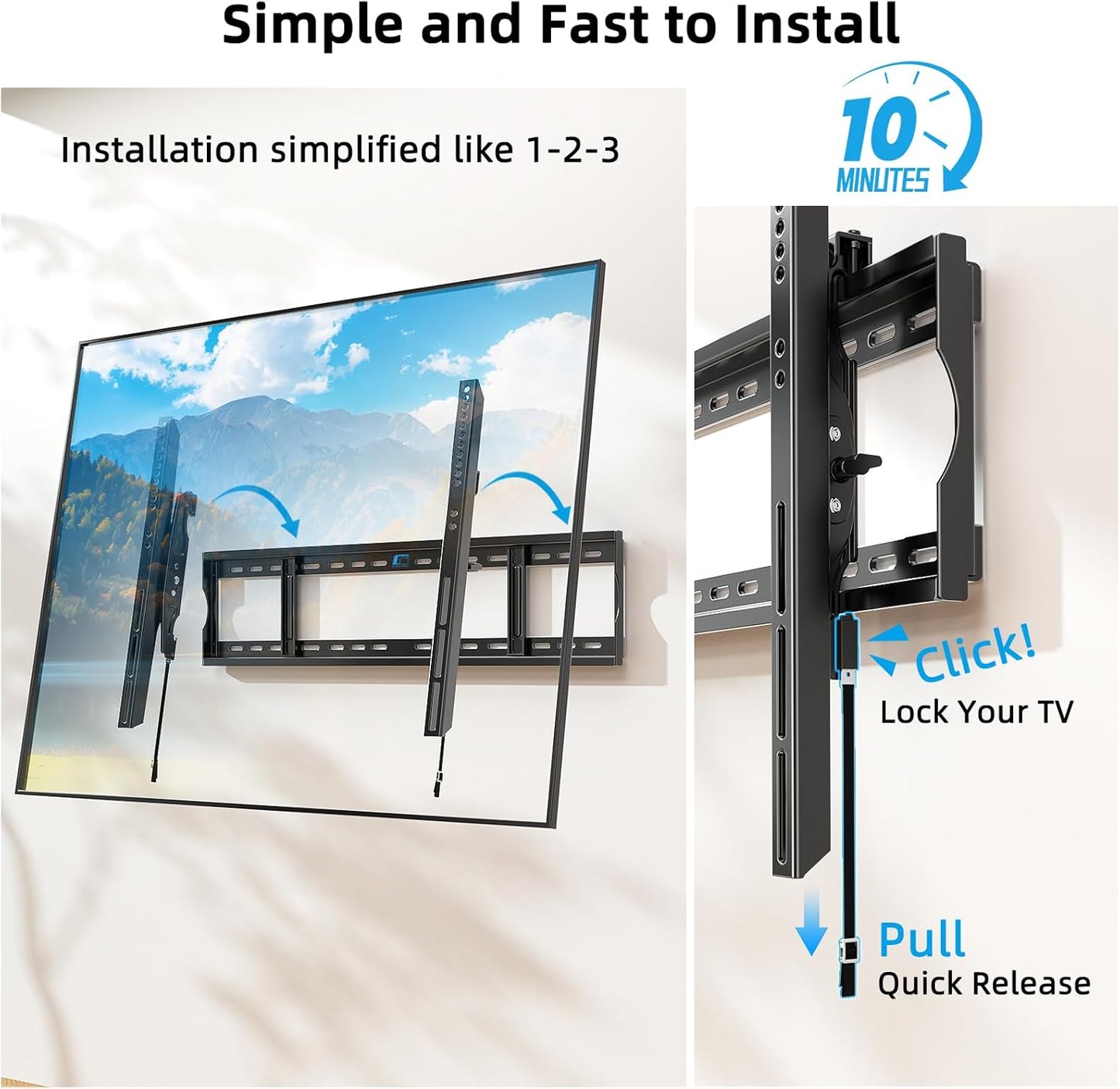 HOME VISION Heavy Duty TV Wall Mount for Large TVs 60-120 Inch, Tilting TV Wall Mount, Max VESA 900x600, Holds up to 220lb, Fits 16/18/24/32 Inch Studs