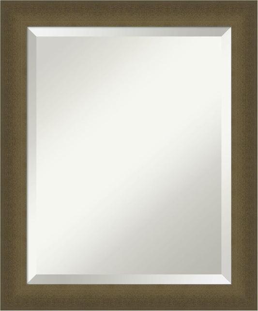 Amanti Art Bronze Bathroom Mirror for Over Sink, 24x20 Blaine Light Bronze Narrow Rectangle Vanity Mirror, Small Modern Contemporary Frame, Hangs Horizonally and Vertically, Bathroom Wall Decor
