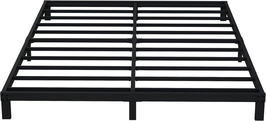 EMODA 6 Inch Full Size Bed Frame Heavy Duty Metal Platform No Box Spring Needed, Easy Assembly Noise Free, Black