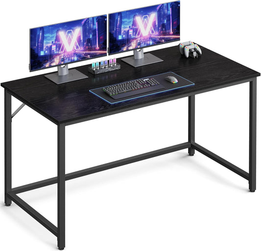 VASAGLE Computer Desk, Gaming Desk, Home Office Desk, for Small Spaces, 23.6 x 47.2 x 29.9 Inches, Industrial Style, Metal Frame, Black with Wood Grain ULWD039B56
