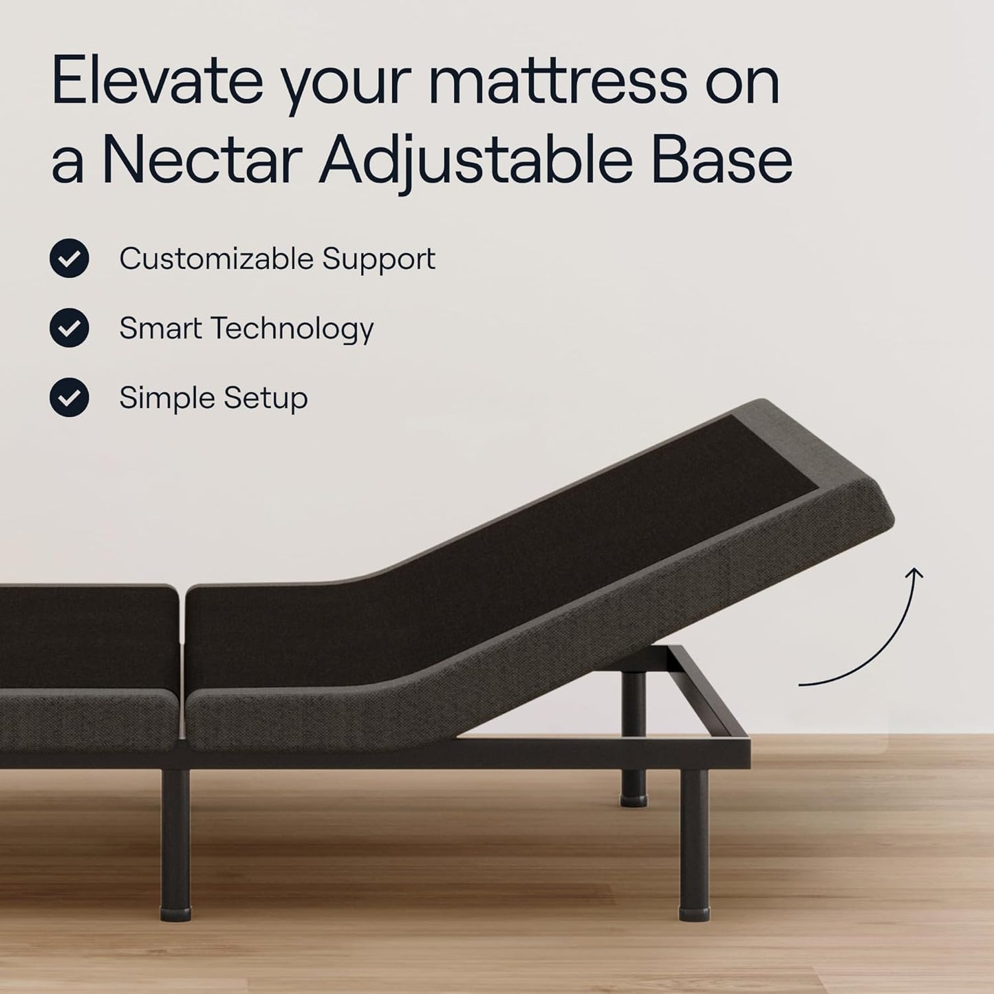 Nectar Full Adjustable Base and 12” Mattress - Head & Foot Incline - Medium Firm Gel Memory Foam - Cooling Comfort - Wireless Remote - 3 Massage Settings - 365-Night Mattress Trial & Forever Warranty